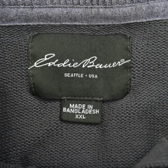 Eddie Bauer Knit Sweater Long  Sleeve Cotton Green Henley Size XXL - Picture 5 of 11